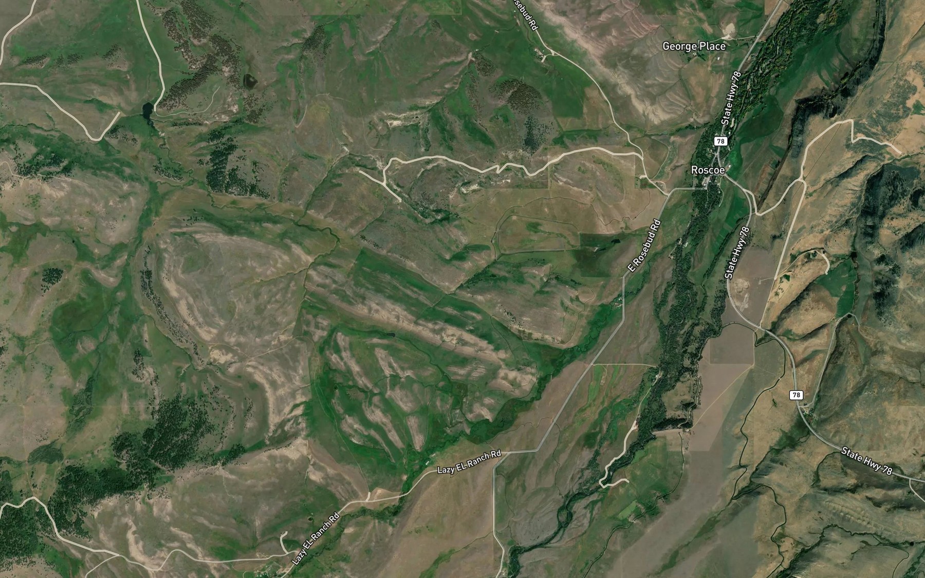 Satellite map of the Antelope Basin Ditch
