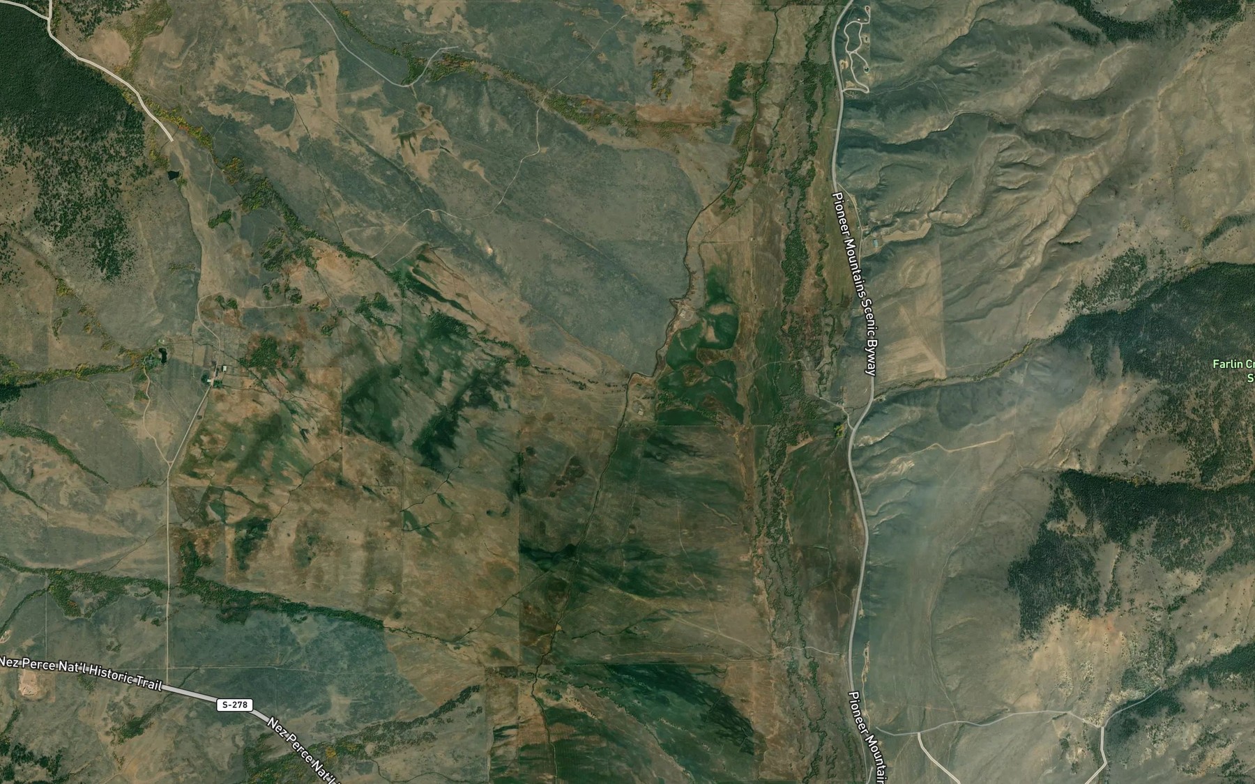 Satellite map of the Pole Creek