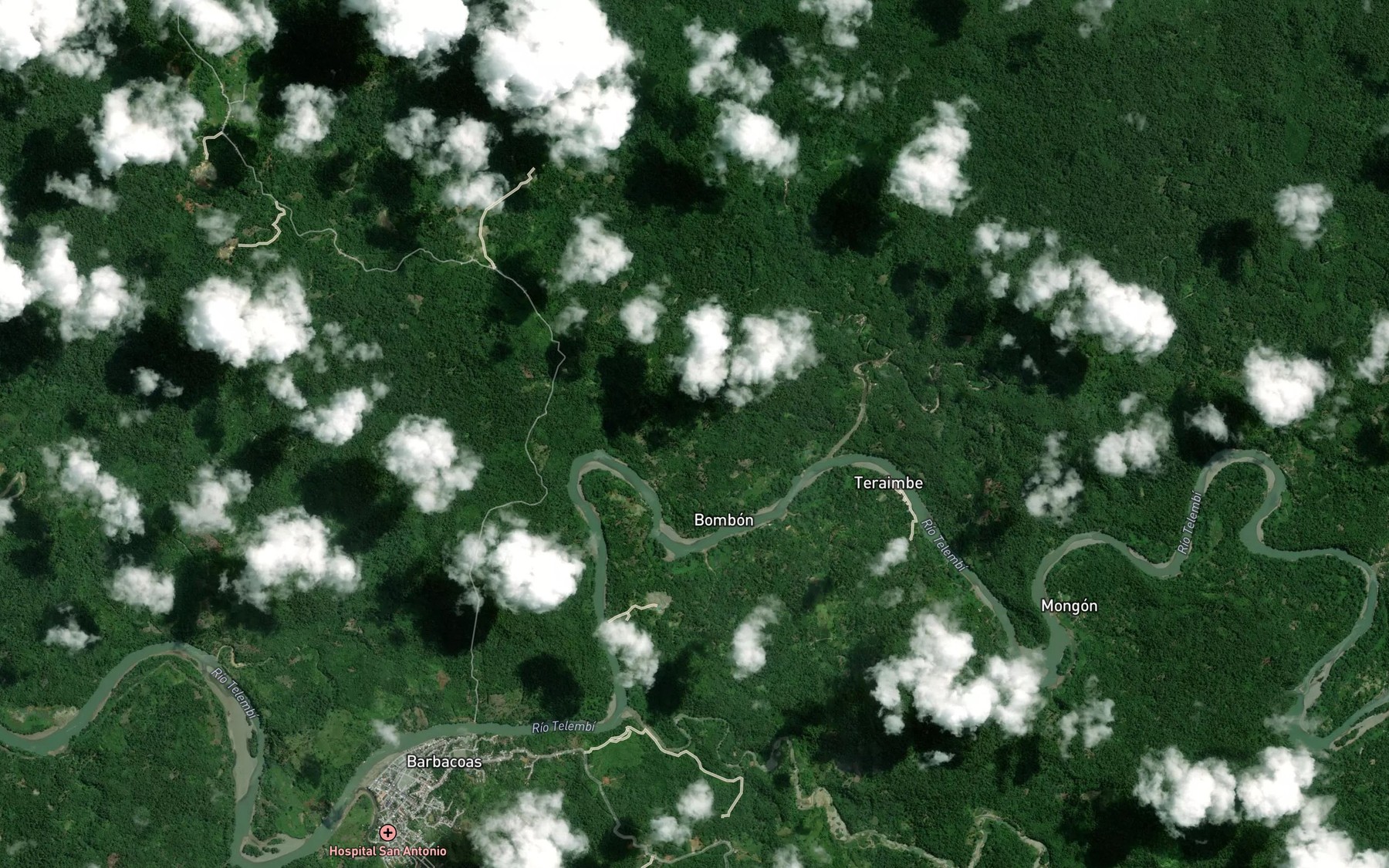 Satellite map of the Quebrada Manuelita