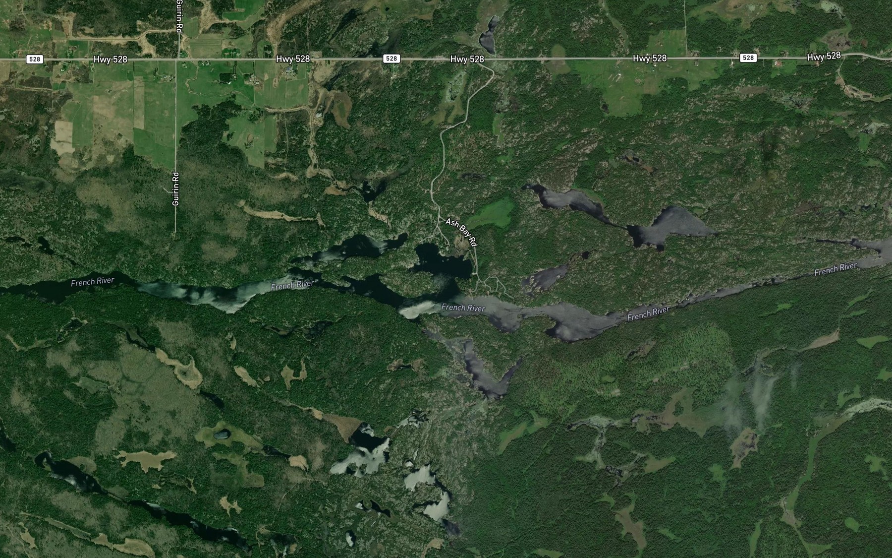 Satellite map of the Ash Bay