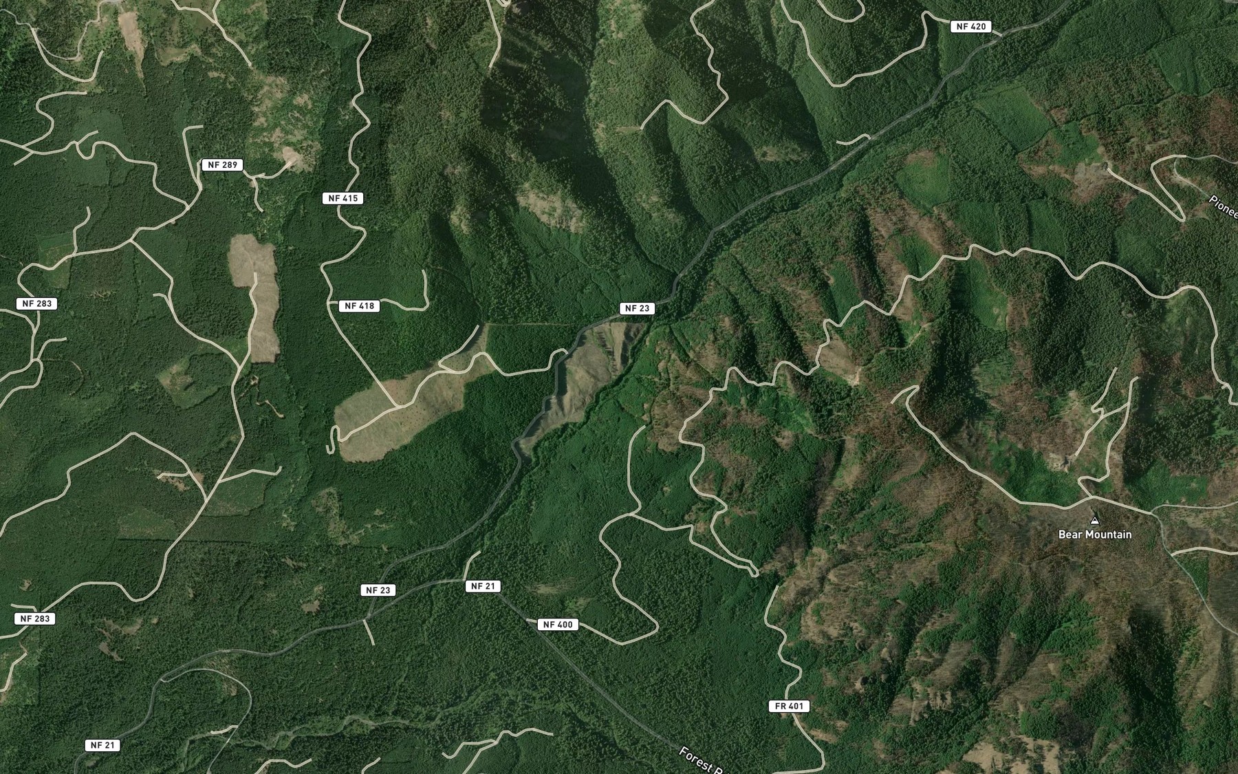 Satellite map of the Coulee Creek
