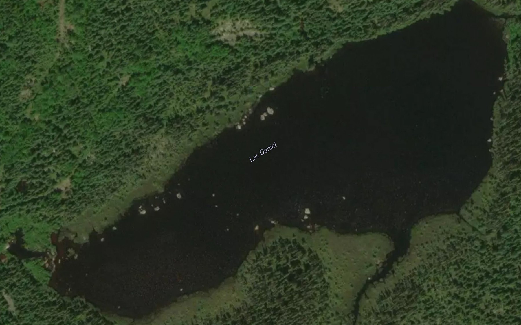 Satellite map of the Lac Daniel