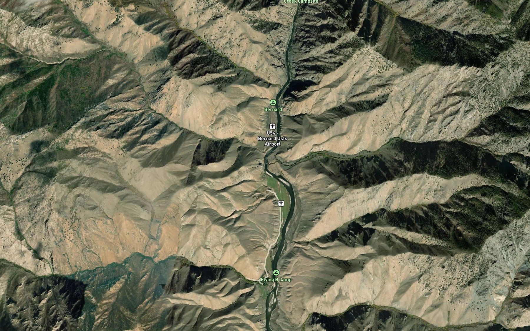 Satellite map of the Pole Creek