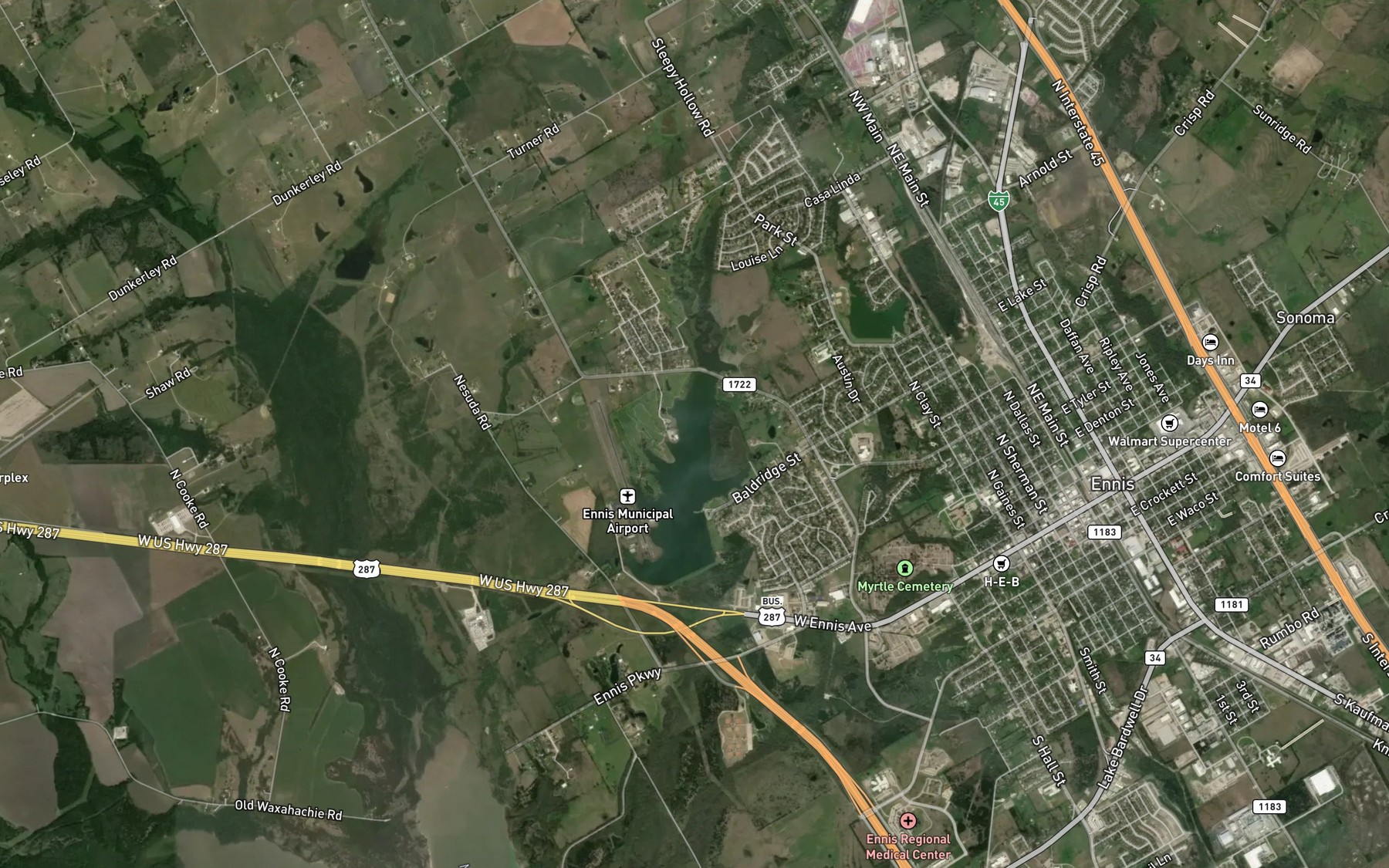Satellite map of the New Lake