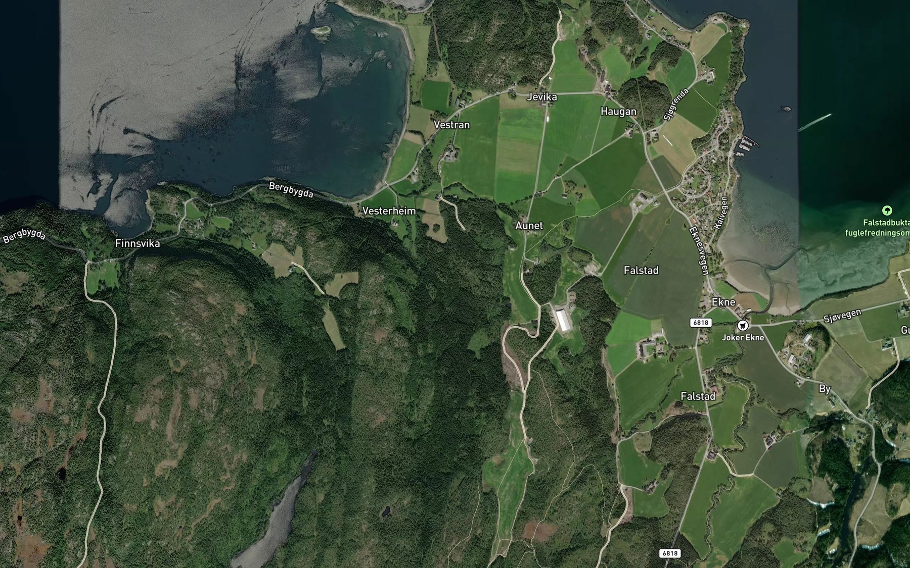 Satellite map of the Brattbekken
