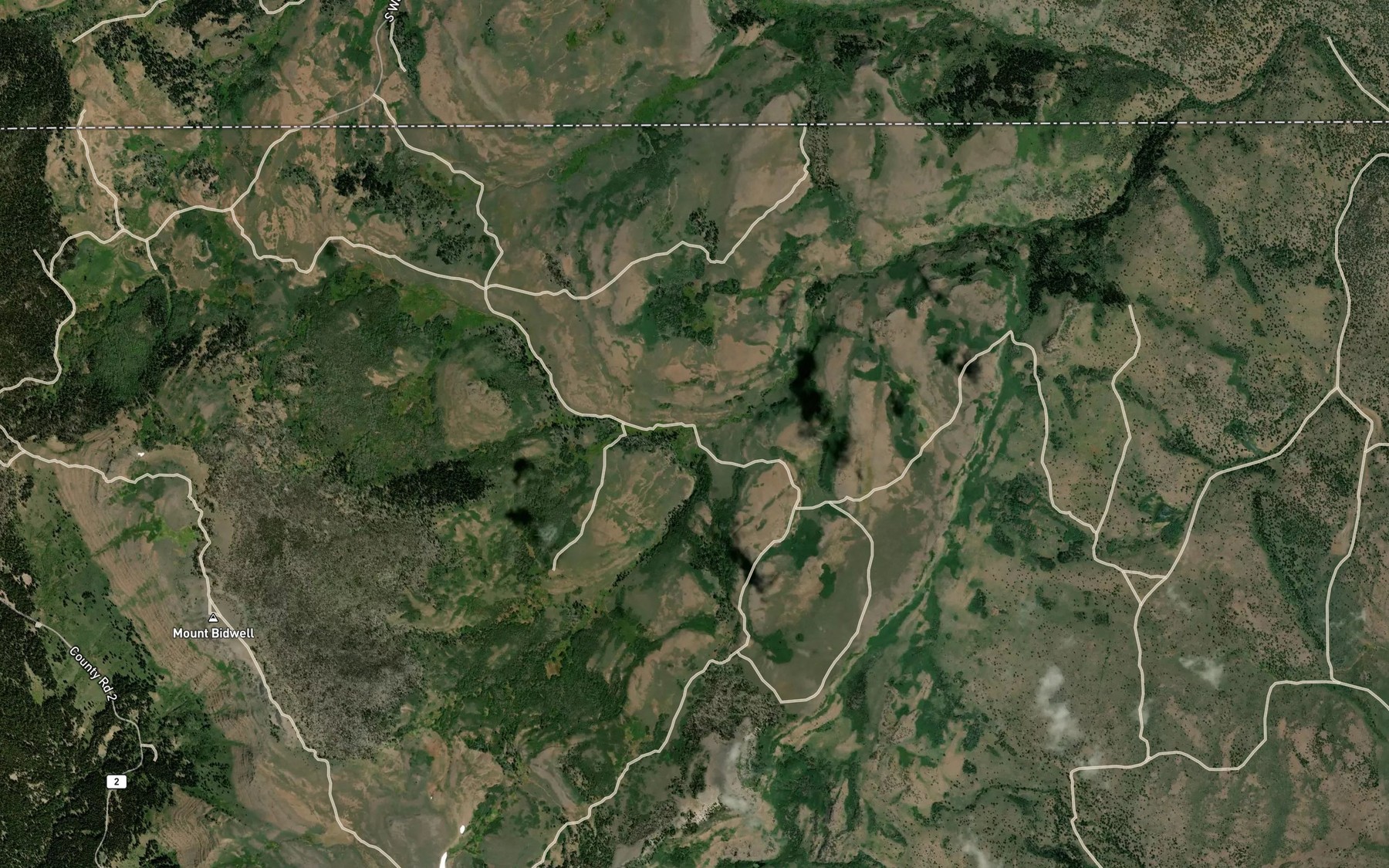 Satellite map of the South Fork Twelvemile Creek