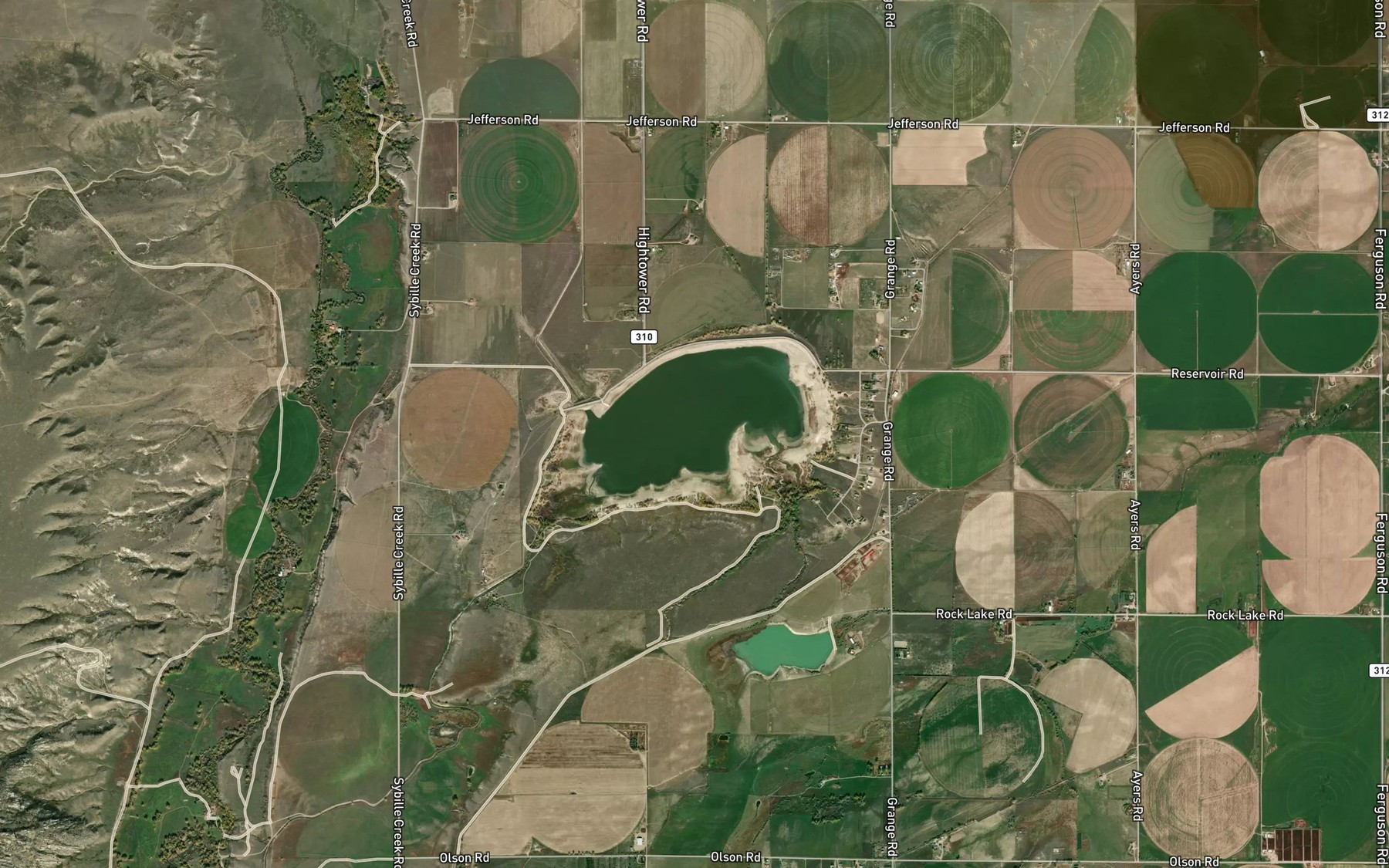 Satellite map of the Reservoir Number 1