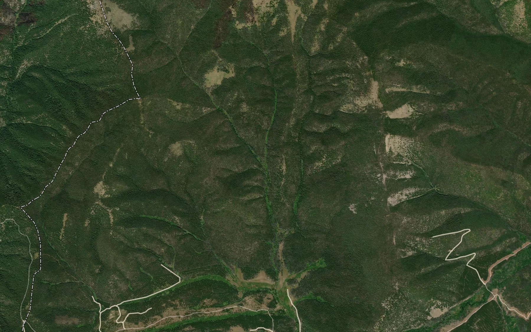 Satellite map of the West Fork Ruby Creek