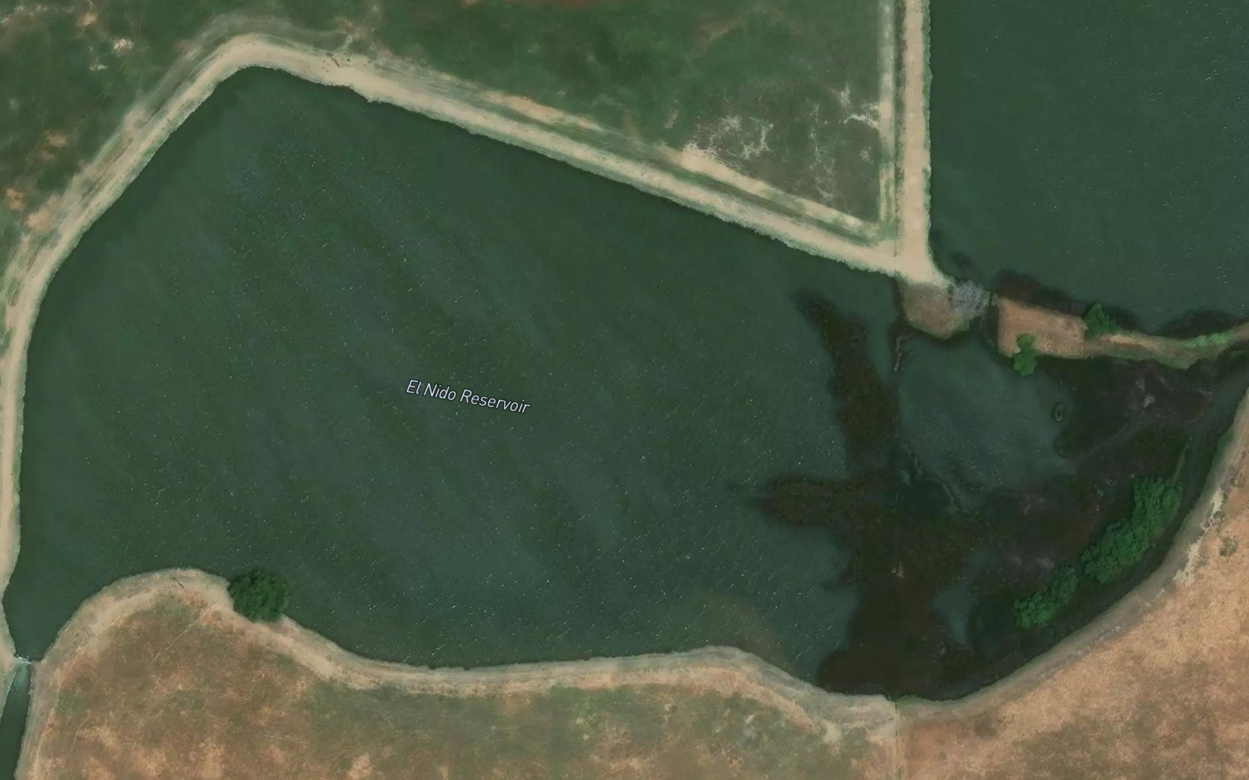 Satellite map of the El Nido Reservoir