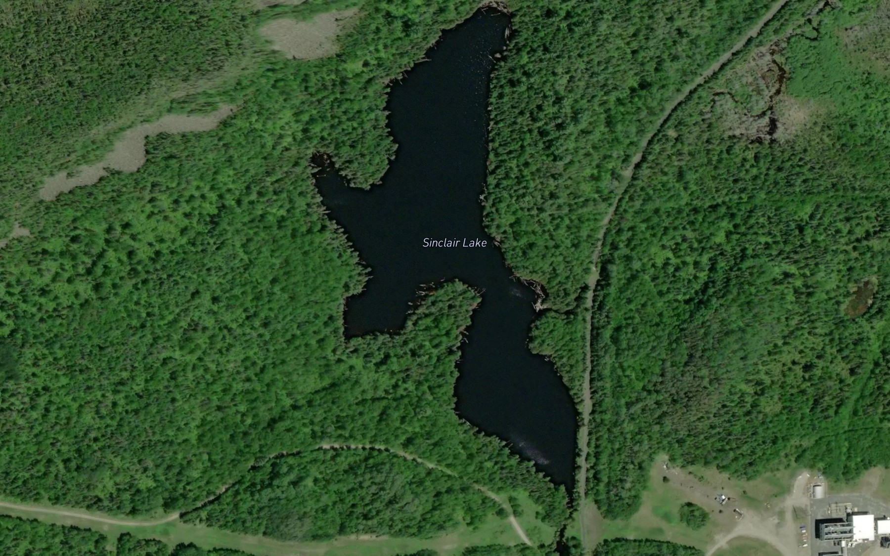 Satellite map of the Sinclair Lake
