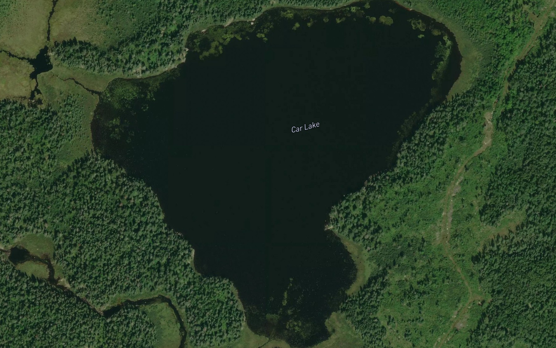 Satellite map of the Car Lake