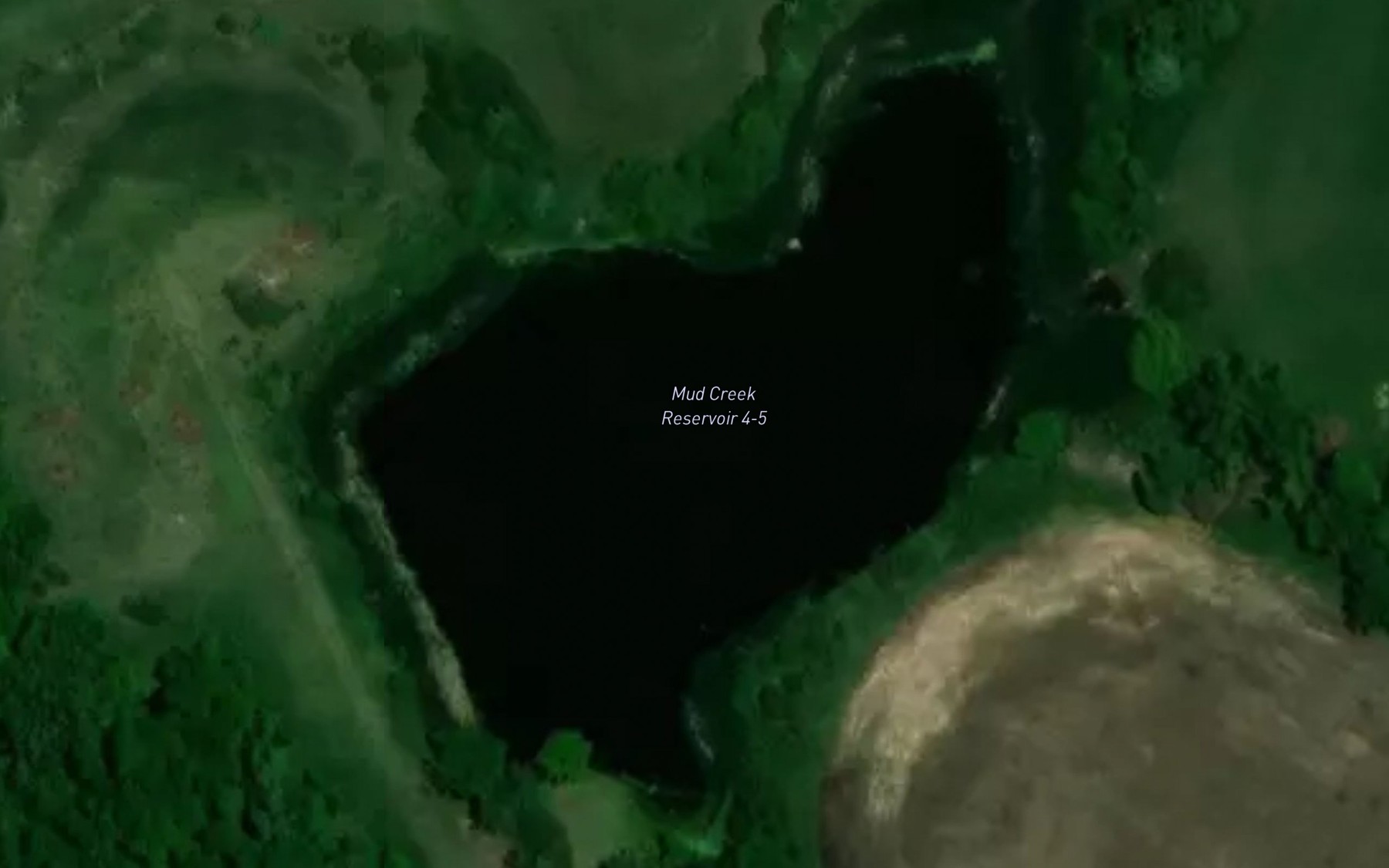 Satellite map of the Mud Creek Reservoir 4-5