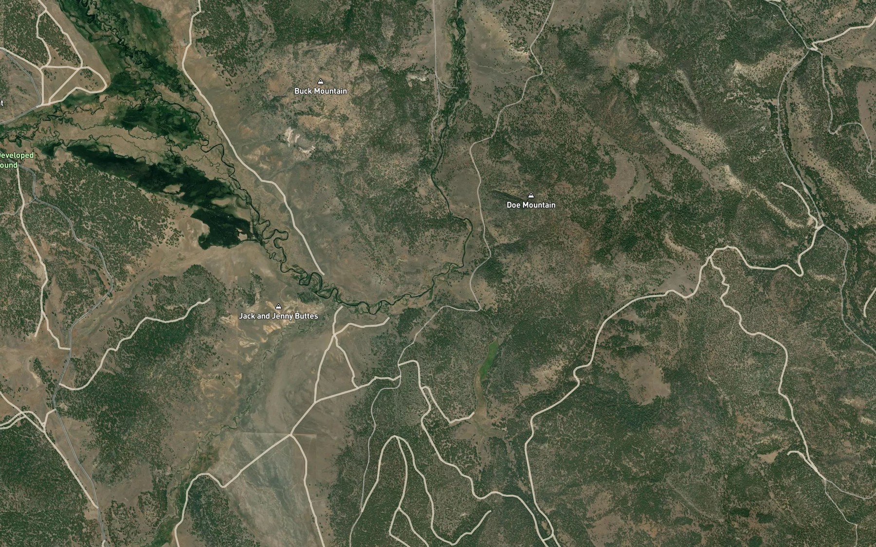 Satellite map of the Swamp Creek