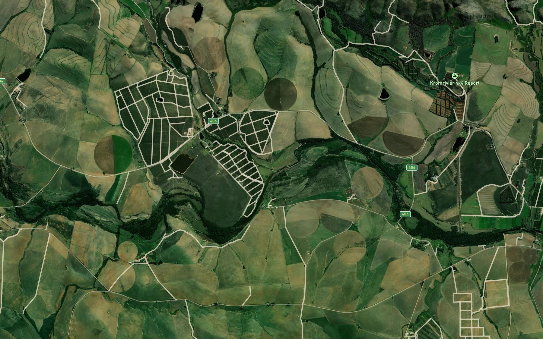 Satellite map of the Soetmelksvleirivier