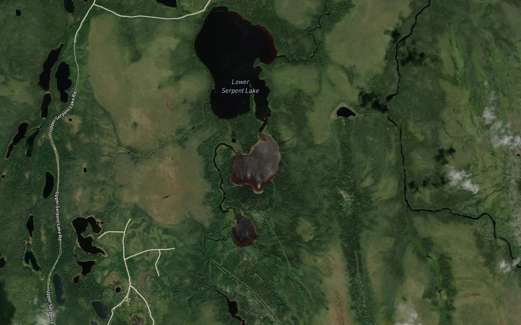 Satellite map of the Upper Serpent Lake