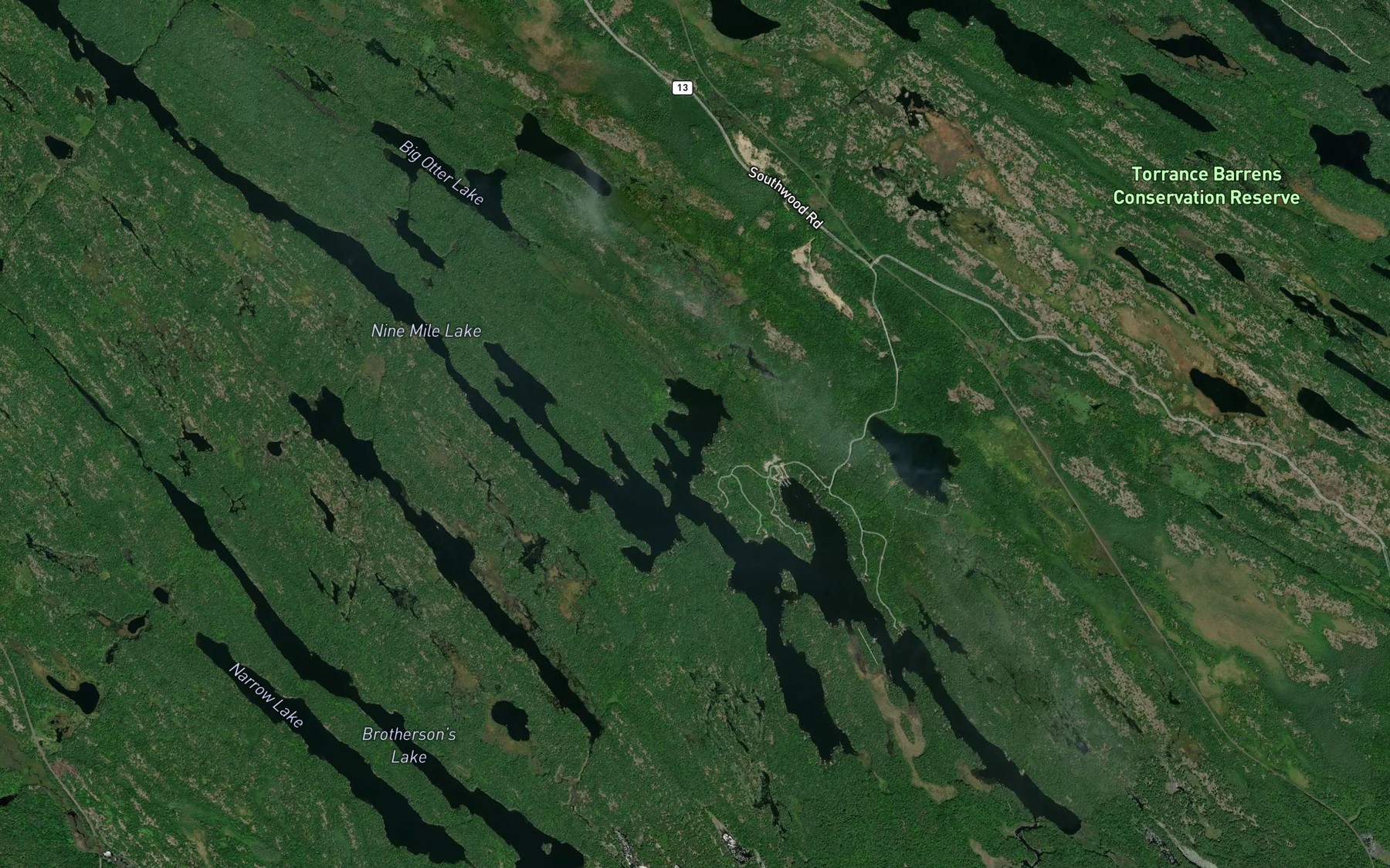 Satellite map of the Em's Bay