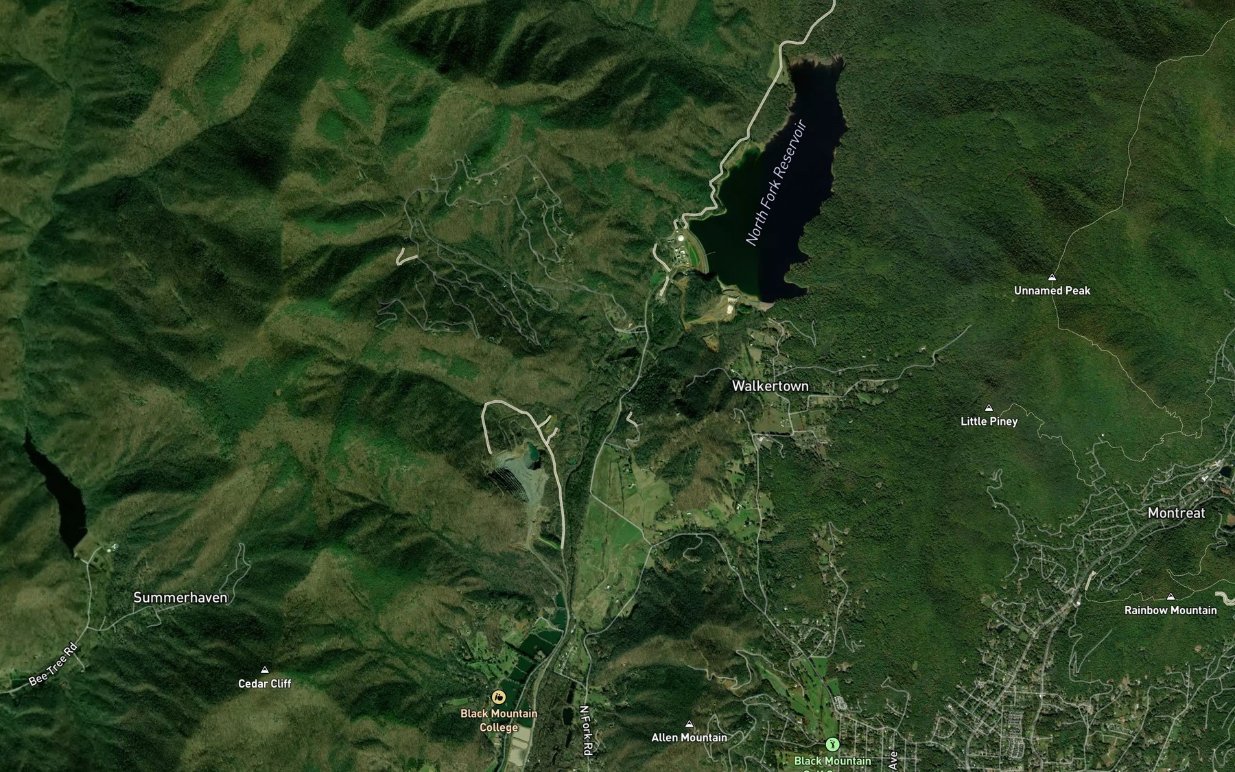 Satellite map of the Laurel Branch