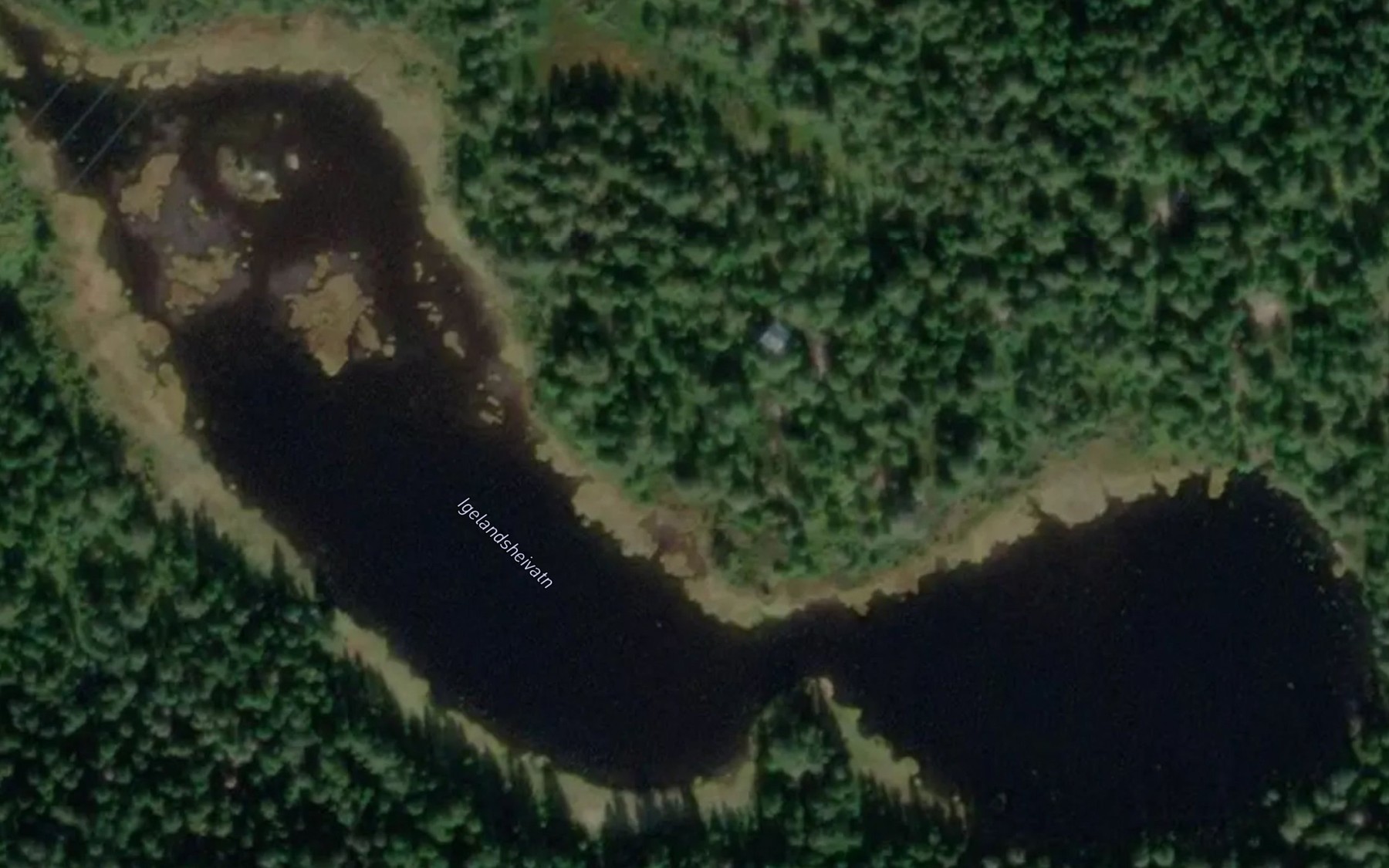 Satellite map of the Heievatn