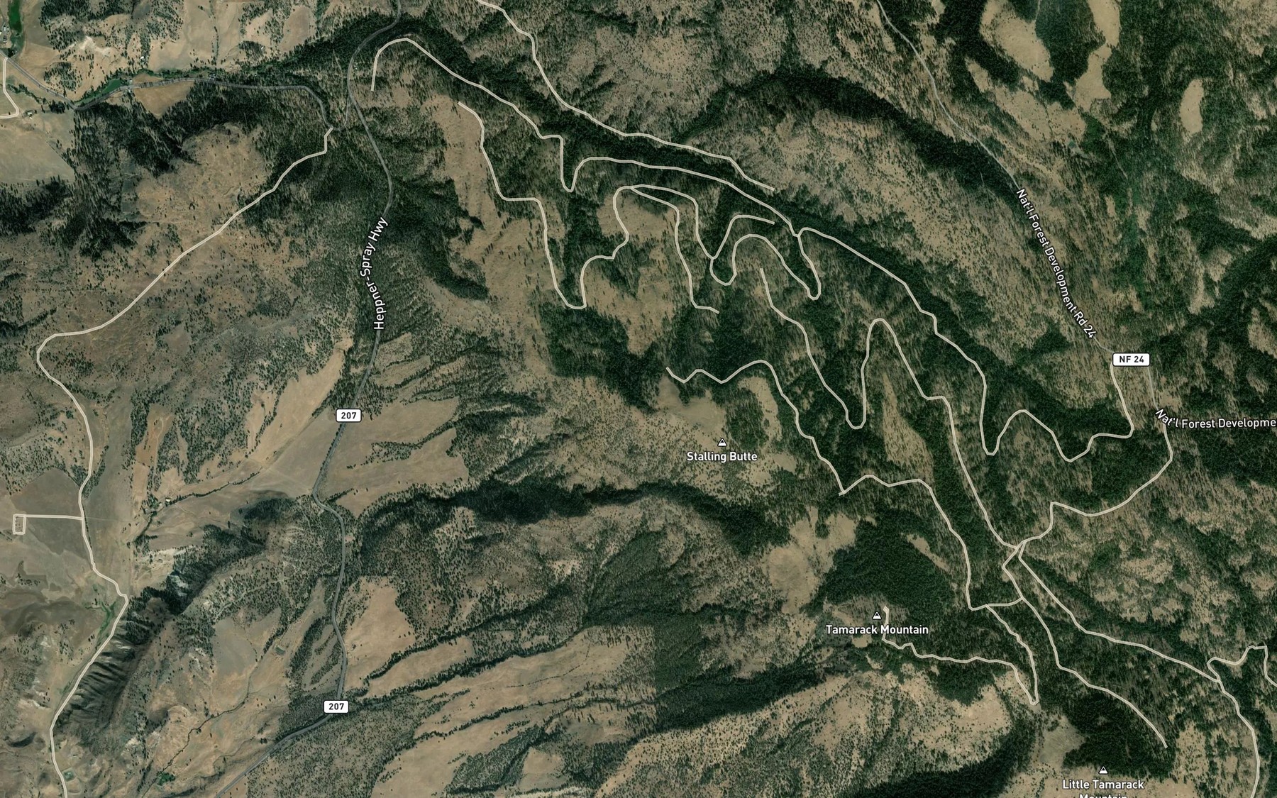 Satellite map of the Stalling Butte Spring