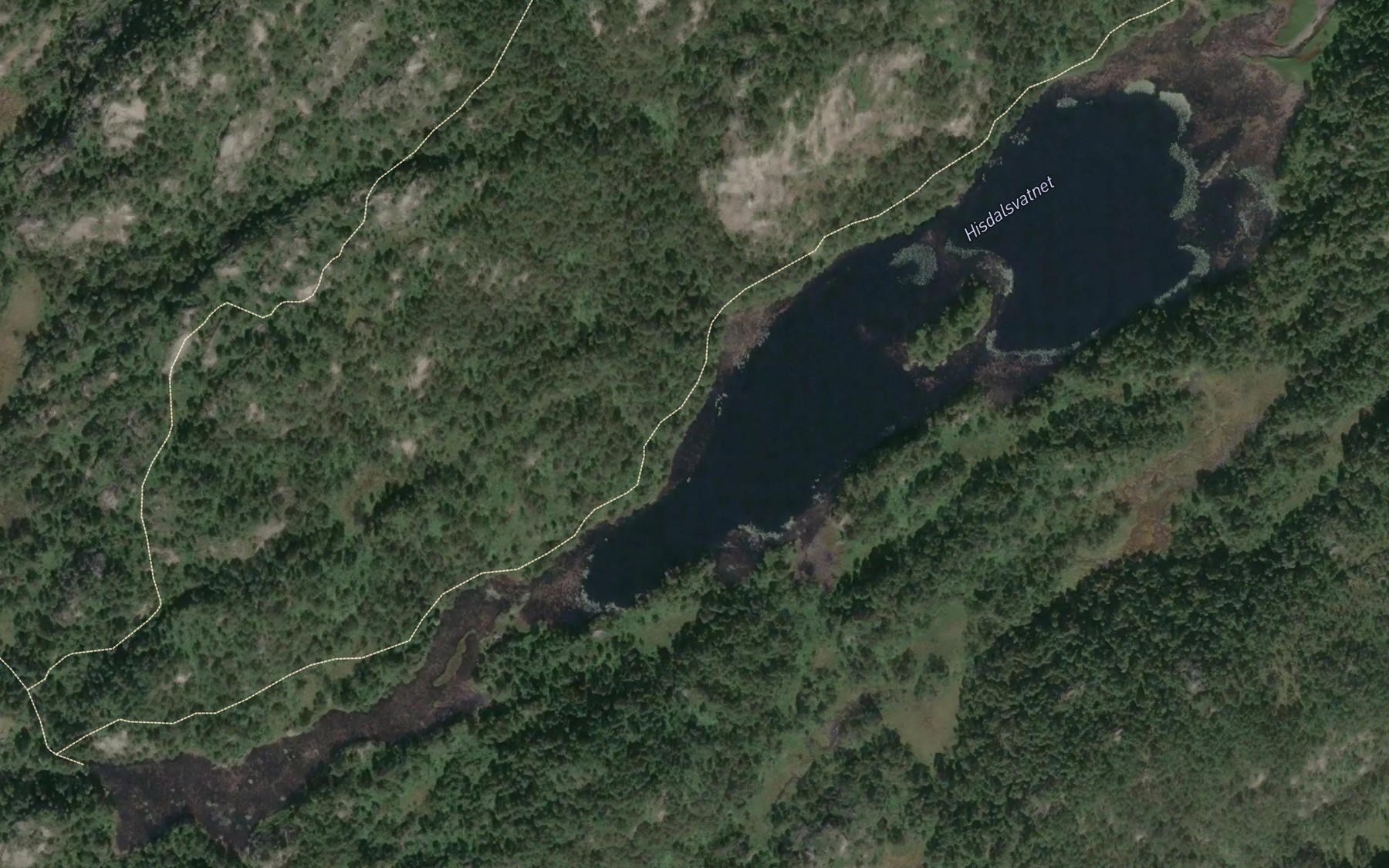 Satellite map of the Hisdalsvatnet