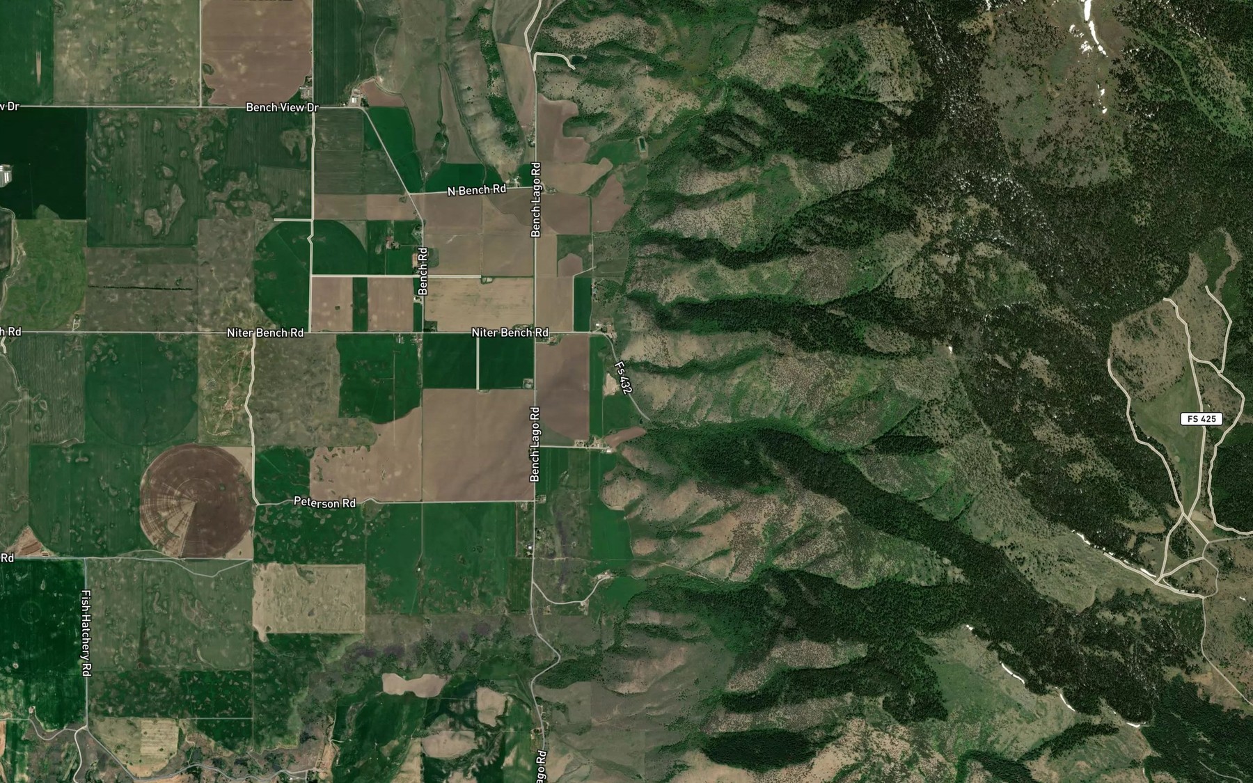 Satellite map of the Cheatbeck Creek