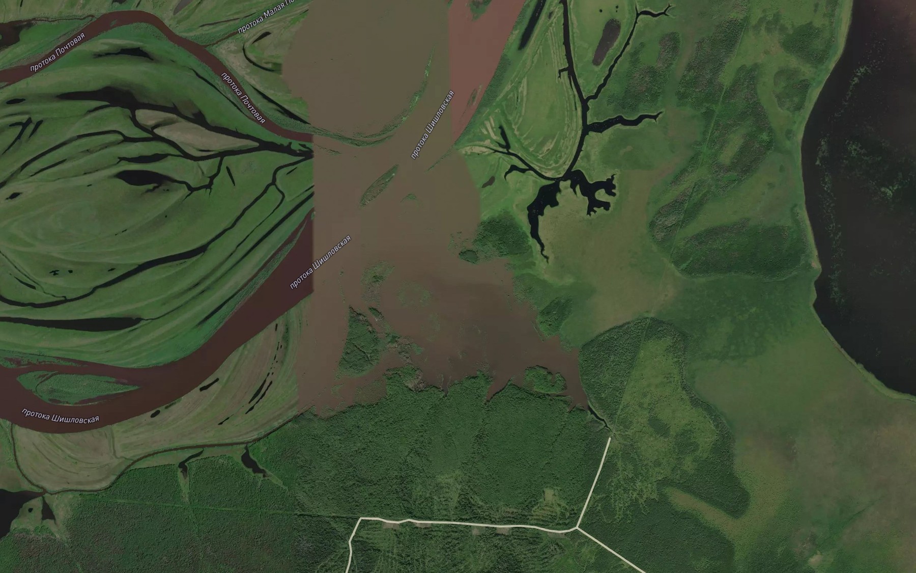 Satellite map of the Zaliv Yagodnyy