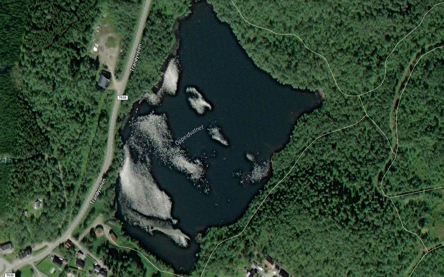 Satellite map of the Oppeidvatnet