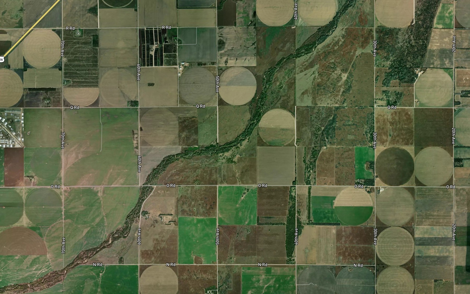 Satellite map of the Pickle Creek