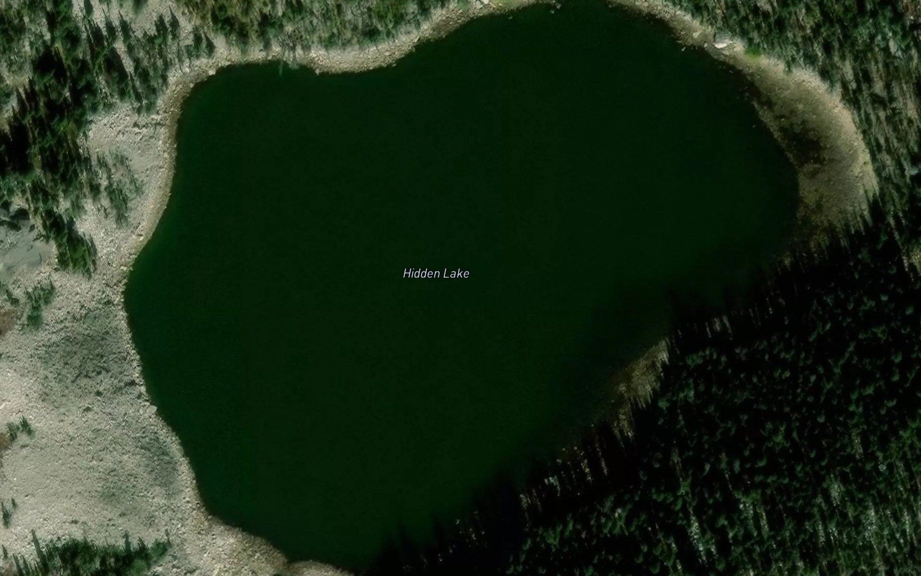 Satellite map of the Hidden Lake