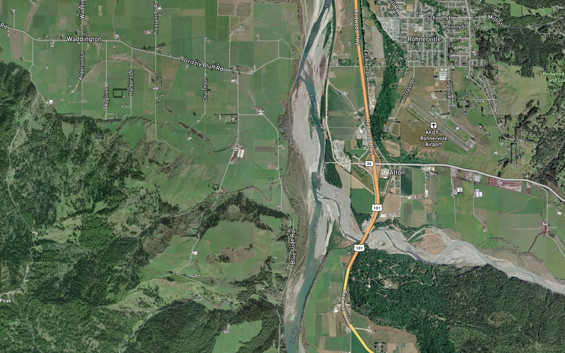 Satellite map of the Barber Creek