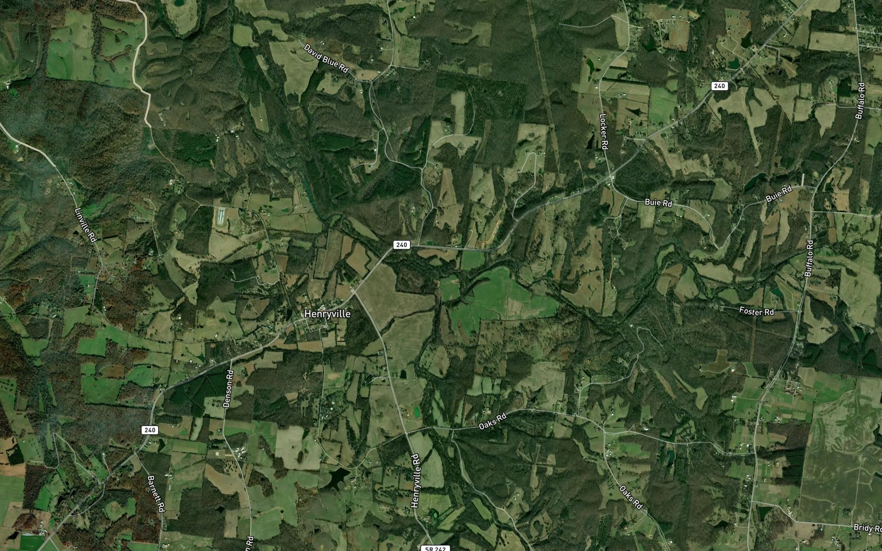 Satellite map of the Polk Branch