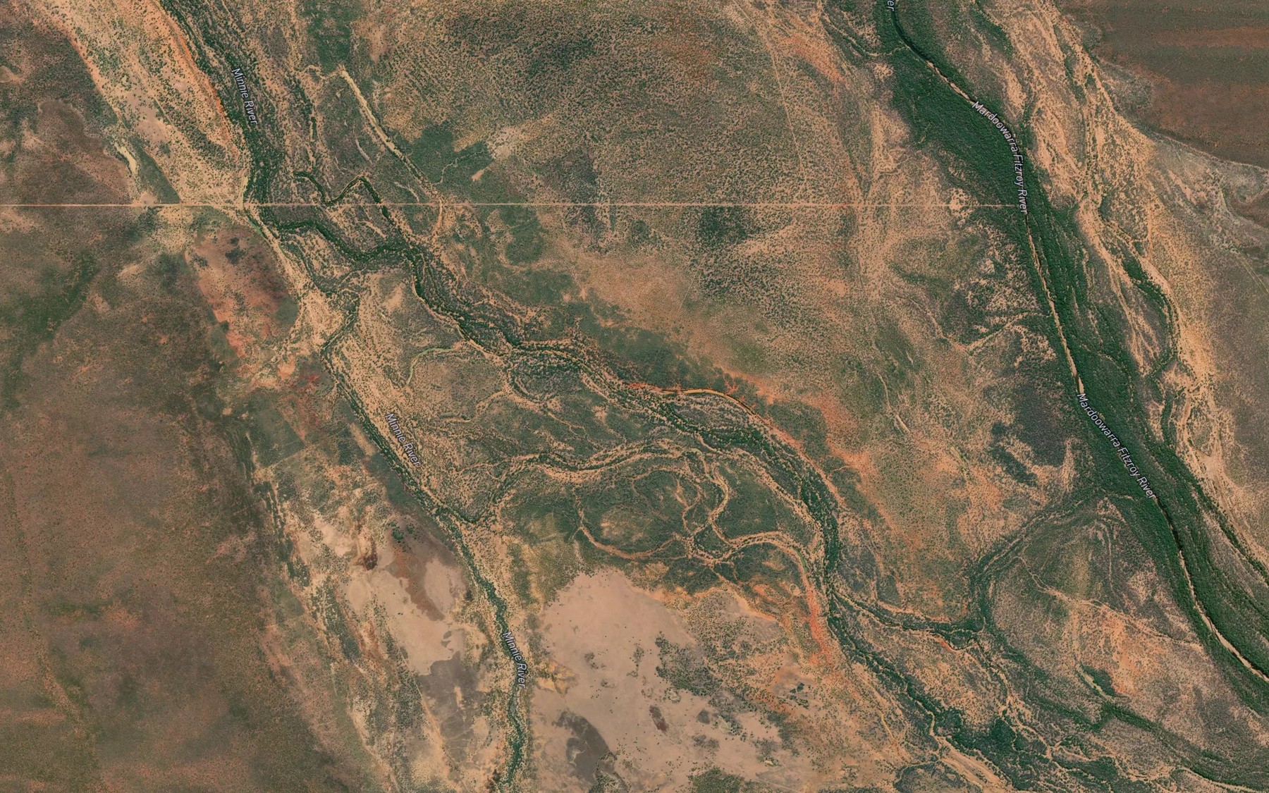 Satellite map of the Manguel Creek