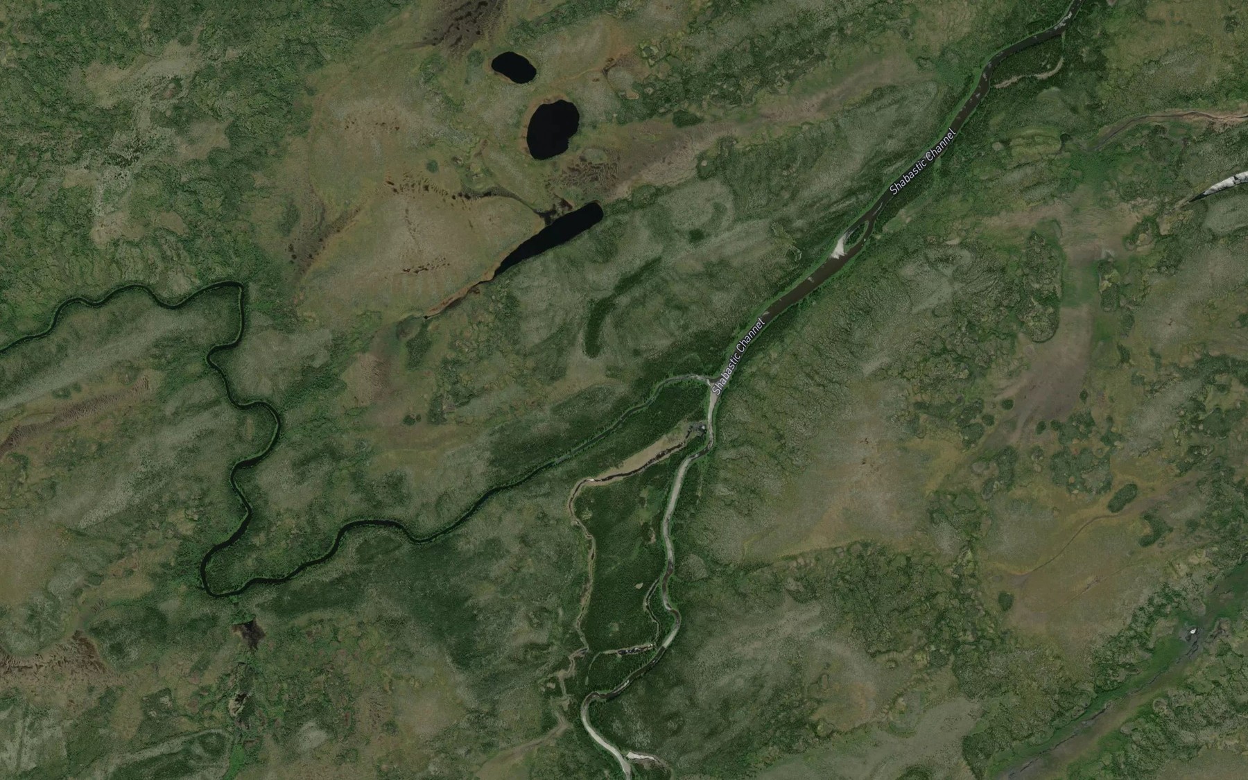 Satellite map of the Blackbear River