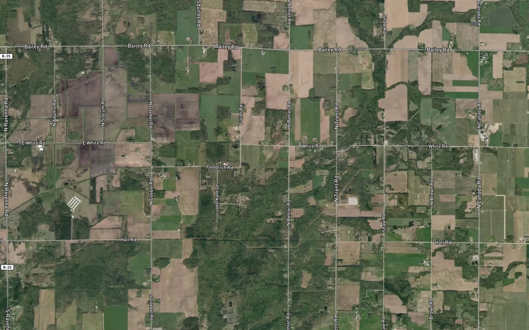 Satellite map of the Lewis Drain