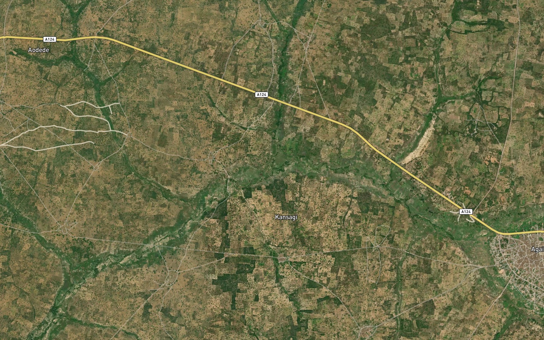 Satellite map of the River Esama