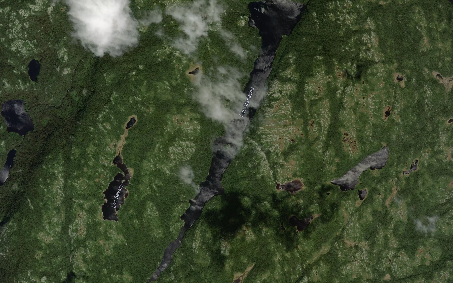 Satellite map of the Lac Atanache