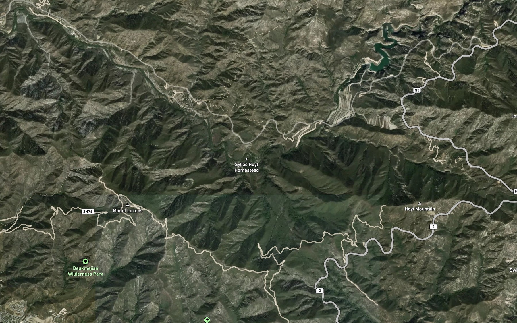 Satellite map of the Vasquez Creek