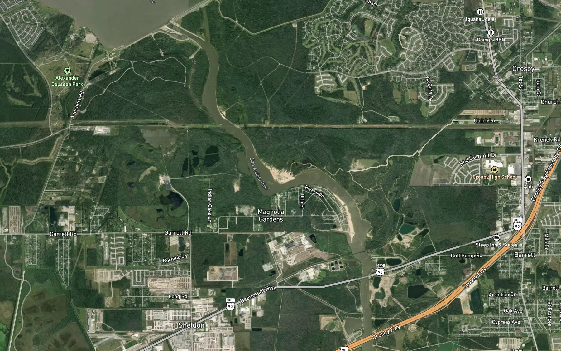 Satellite map of the Black Lake