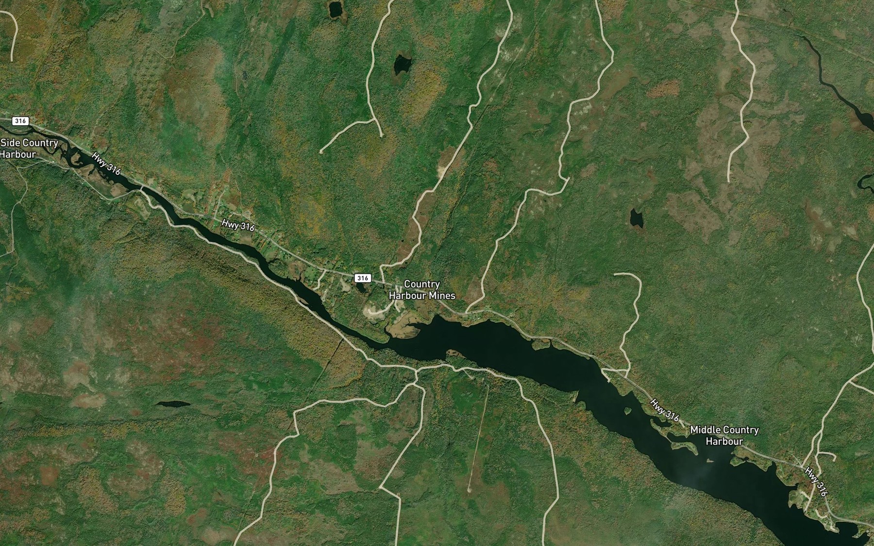 Satellite map of the Lewis Brook