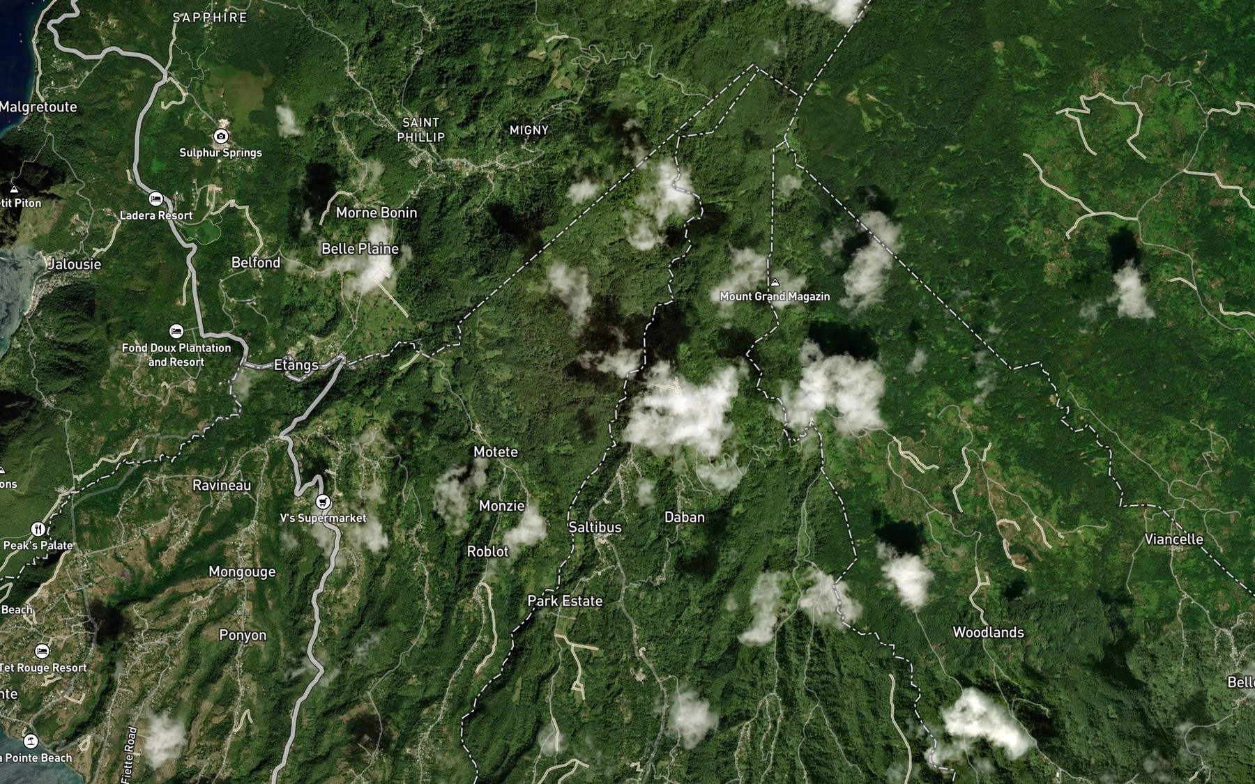 Satellite map of the Ravine Marche-Gaye