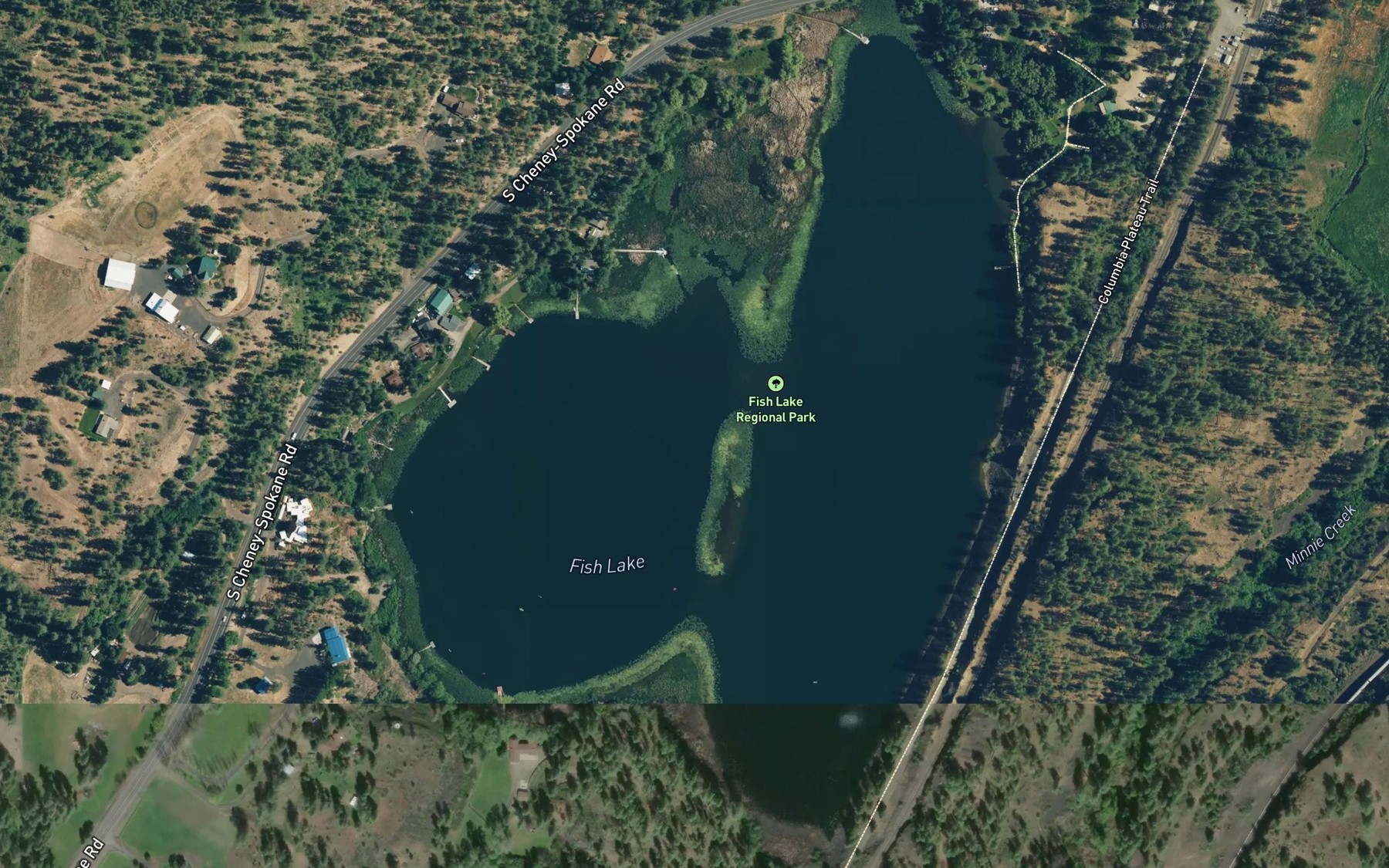 Satellite map of the Fish Lake