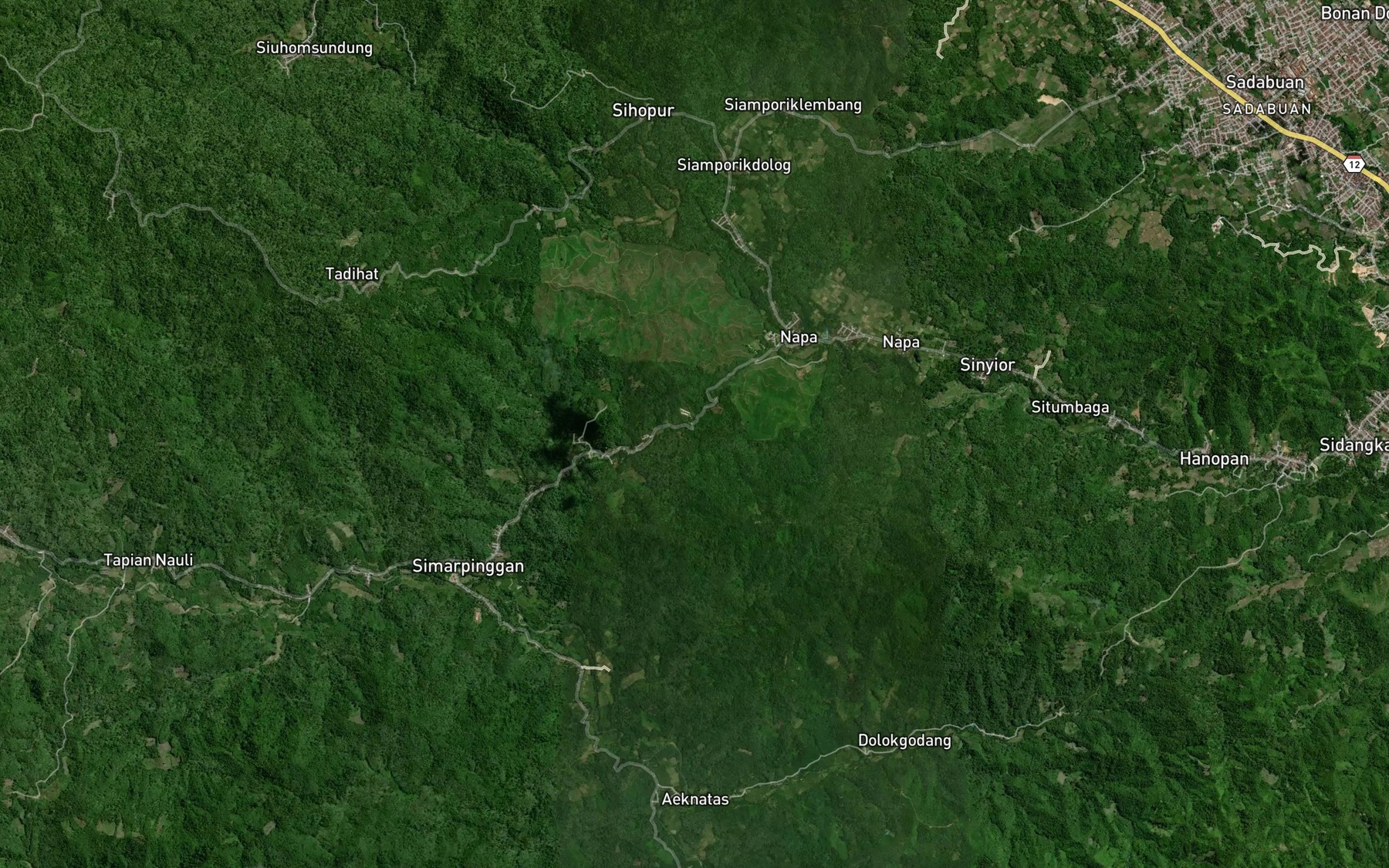 Satellite map of the Aek Kudur