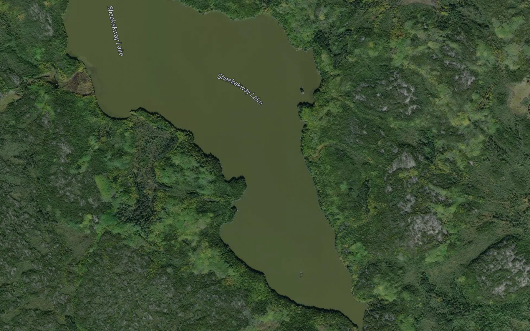 Satellite map of the Sheekakway Lake