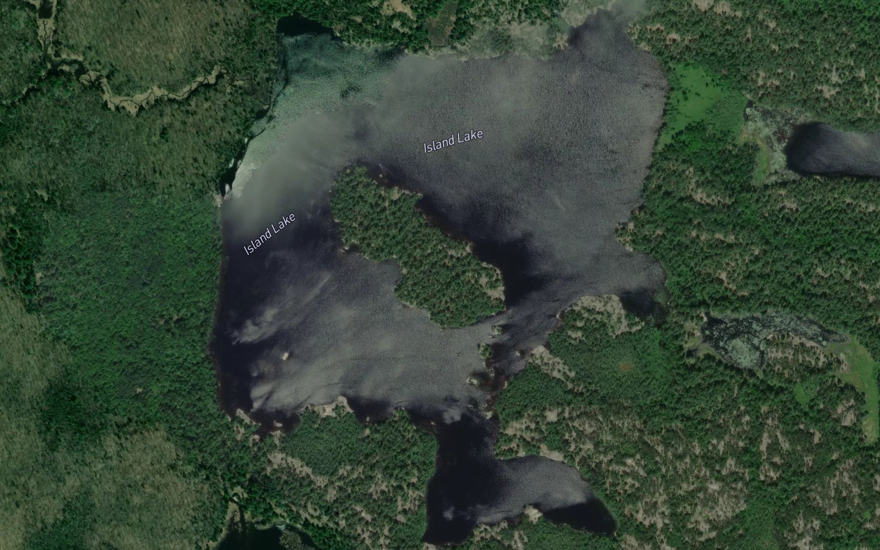 Satellite map of the Island Lake