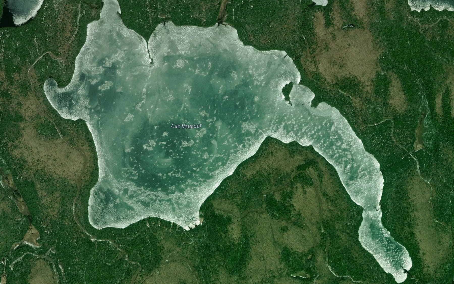Satellite map of the Lac Vaucour