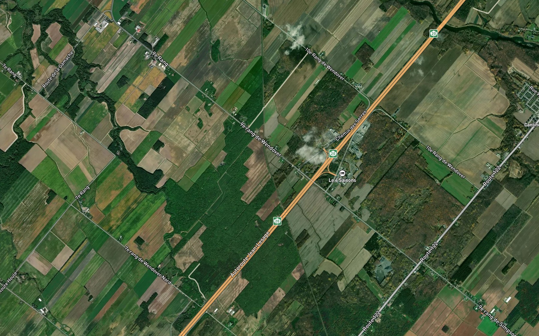 Satellite map of the Ruisseau Brunelle