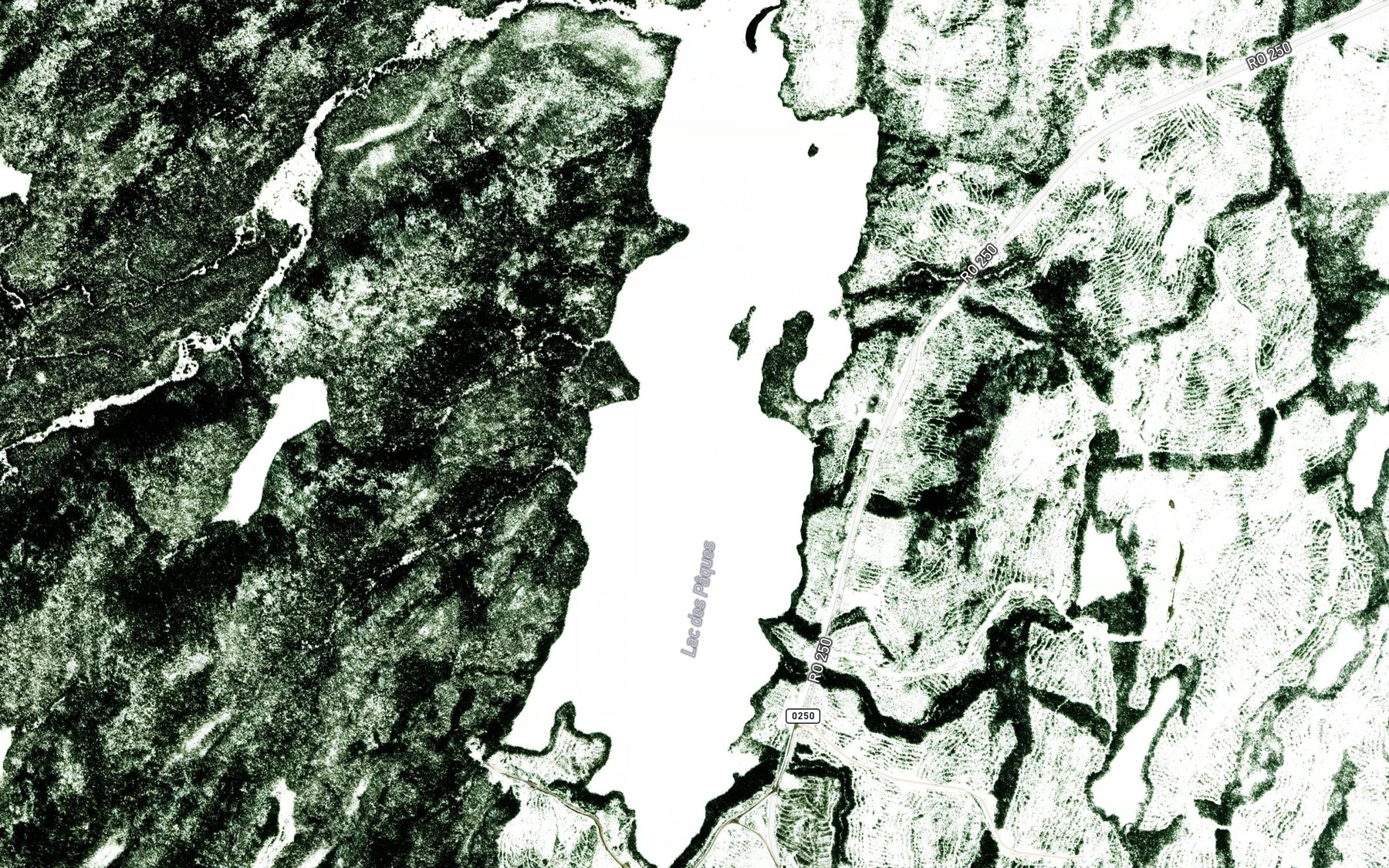Satellite map of the Lac des Paques