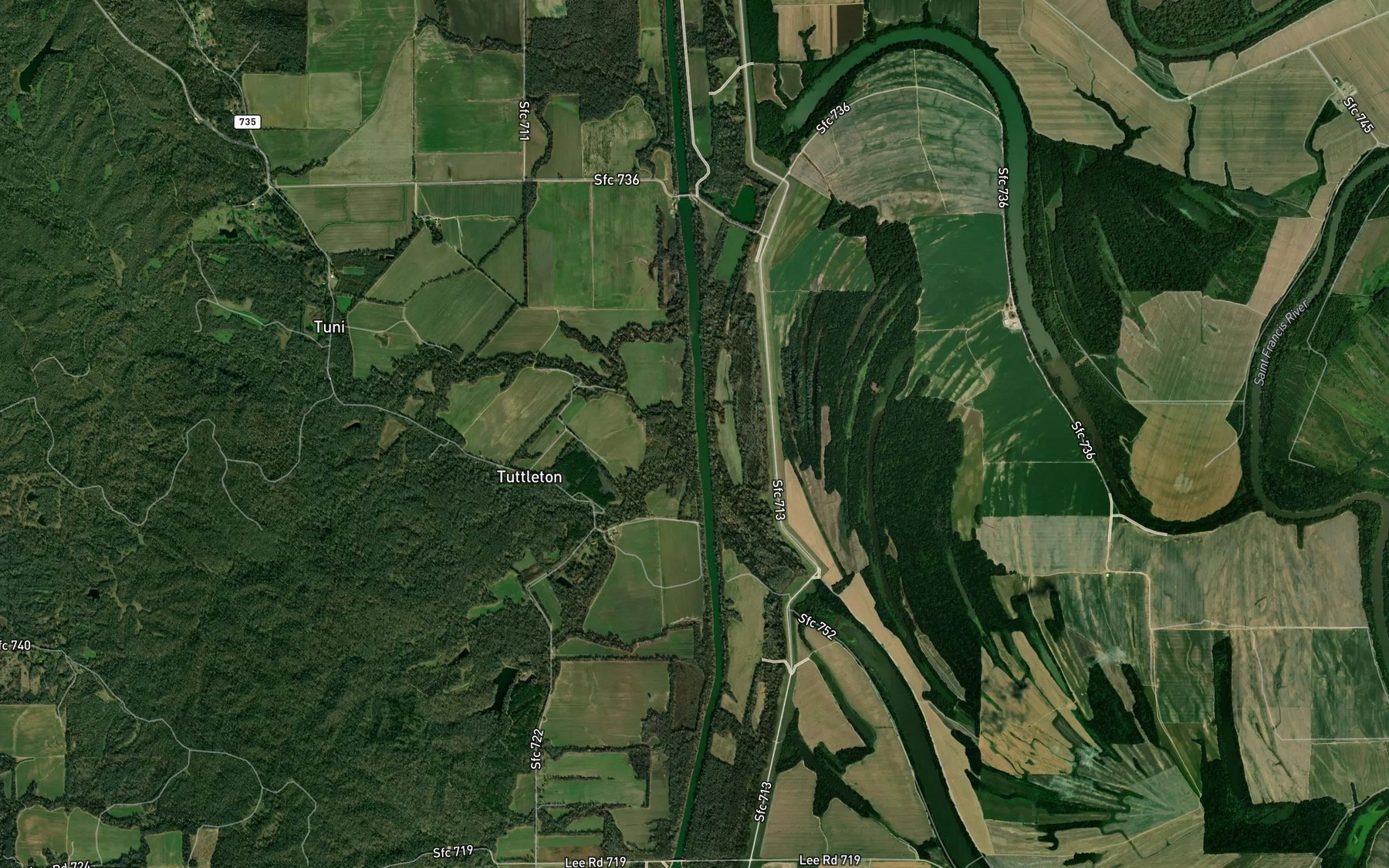 Satellite map of the Poplar Creek