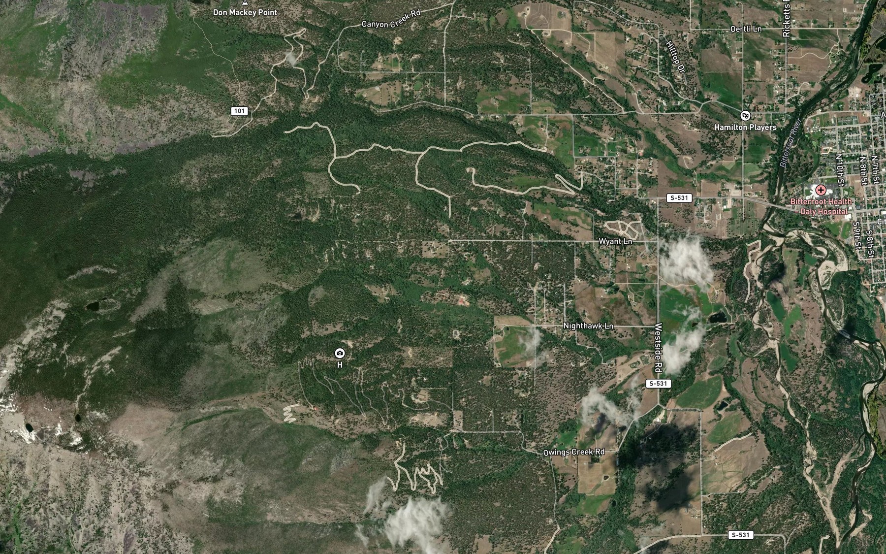 Satellite map of the Spring Creek