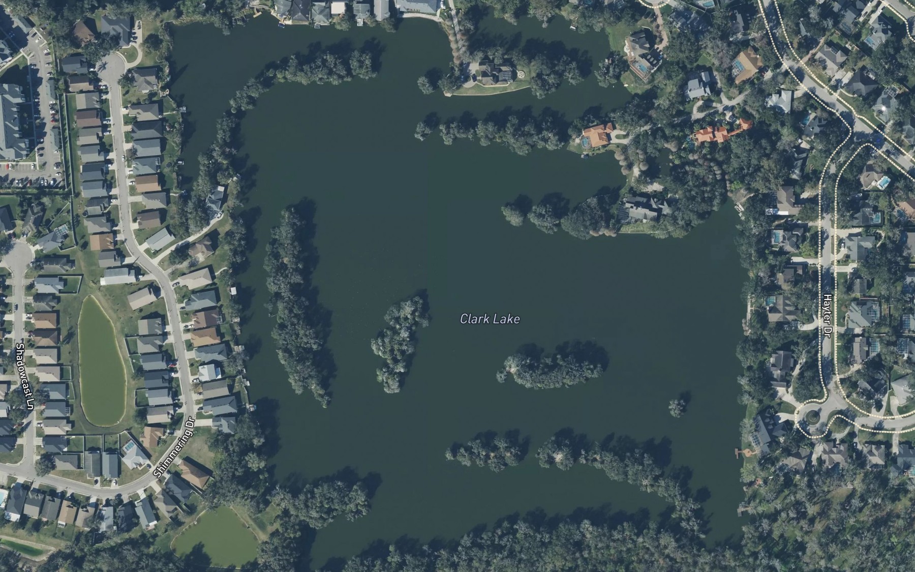 Satellite map of the Clark Lake